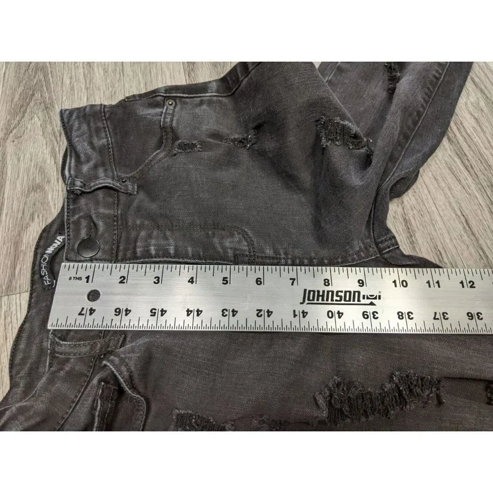 Fashion Nova Juniors Size 3 Pockets‎ Distressed Skinny Black Denim Jeans